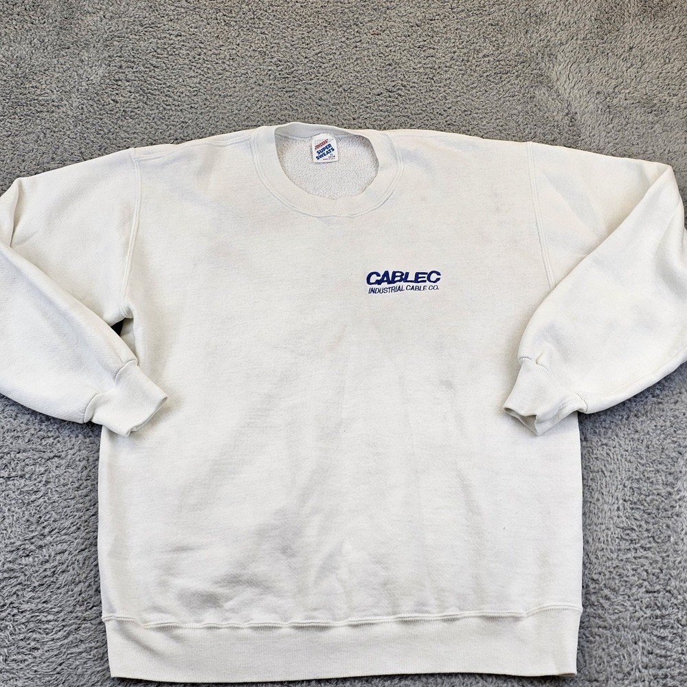 Vtg Jerzees Super Sweats Sweatshirt Gray XL 46-48 Made In USA Pullover Logo